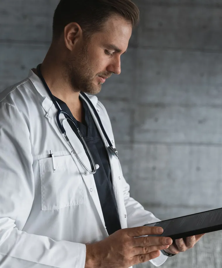A clinician taking a telehealth consultation call